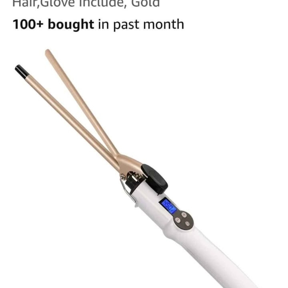 Gold and White Curling Iron